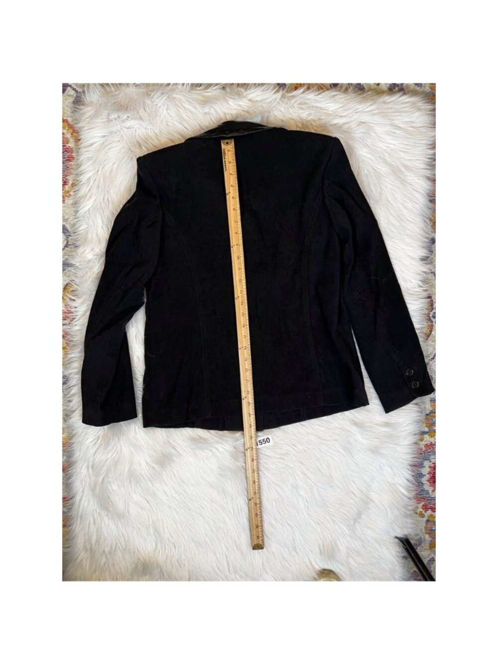 JM Collection Womens Jacket Coat Sz 10 Black Waist Length Buttons Stretch Collar - Picture 5 of 8